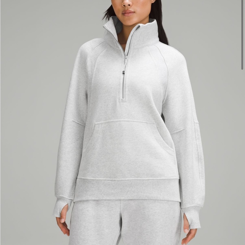 Lululemon Scuba Oversized Funnel Neck Light Gray Half-Zip